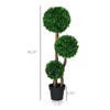 Syemin Artificial Plant 3.5ft Artificial 3 Ball Boxwood Topiary Tree Indoor Outdoor for Home Office Living Room Decor, Green, 11.8"*11.8"*43.3" - 3 of 4