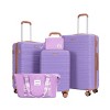 Whisen 5-Piece Set Luggage Sets ABS Lightweight Suitcase with Travel Bag, Toiletry Bag, TSA Lock and Rotating Wheels - 2 of 4