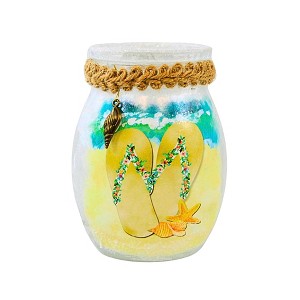 Stony Creek 4.0 Inch Salt Water Shores Small Jar Beach Summer Sea Shell Lighted Novelty Sculpture Lights - 1 of 3