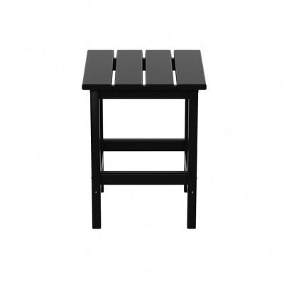 Black HDPE Square Adirondack Outdoor Side Table