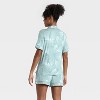 Women's Cloud Knit Short Sleeve Notch Collar Shirt and Shorts Pajama Set - Auden™ - 2 of 4