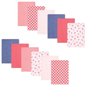 Luvable Friends Hudson Baby Flannel Burp Cloths 12pk Set - 1 of 2