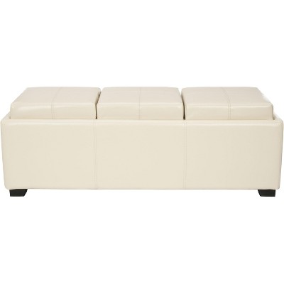 Harrison Triple Tray Ottoman - HUD8235 - Flat Cream - Safavieh Couture
