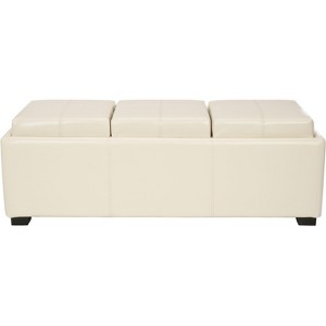 Harrison Triple Tray Ottoman - HUD8235 - Flat Cream - Safavieh Couture - 1 of 4