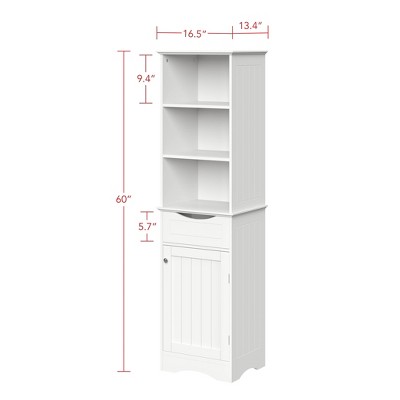 Riverridge Ashland Tall Bathroom Storage Linen Cabinet And Organizer ...