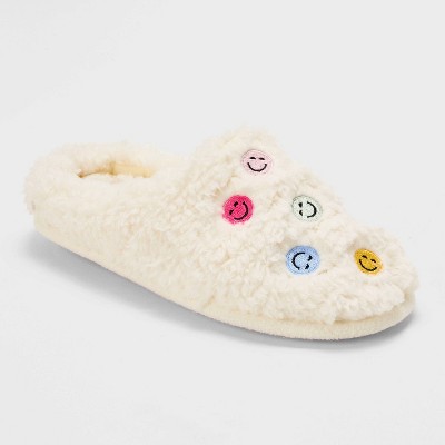 dluxe by dearfoams Women's Smiley Slide Slippers