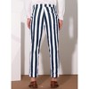 Lars Amadeus Men's Slim Fit Flat Front Business Striped Cropped Pants - 3 of 4
