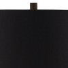 Regency Hill Landro Modern Mid Century Table Lamps Set of 2 with Clear Round Risers 29" Tall Mercury Glass Black Drum Shade for Bedroom Living Room - 2 of 4