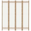 vidaXL Folding 4-Panel Room Divider 63" Bamboo and Canvas - 4 of 4