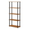 Furinno 5-Tier Tall Decorative Bookshelf Storage Bookcase Open Multipurpose Shelves Display Rack for Living Room&Home Office,Light Cherry/Black - 4 of 4