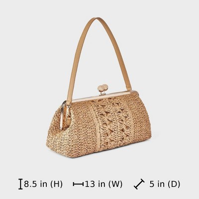 Сумки A New Day Straw Kiss Lock Clutch Bag - A New Day™ Natural — фото 6