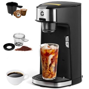 Capsule coffee machine with built-in grinder, rapid heating, milk frother, ideal for home and office use - 1 of 4