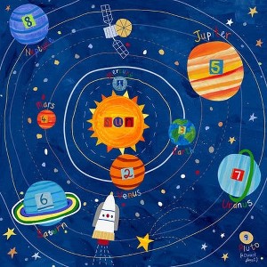 Oopsy Daisy Too's Blast Off! - Solar System Canvas Wall Art Size   21x21 - 1 of 1