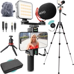 Movo iVlogger-PRO+MV-T5 Vlogging Kit for iPhone/Android Smartphones with Mic, Light, Tripod, and More - 1 of 4
