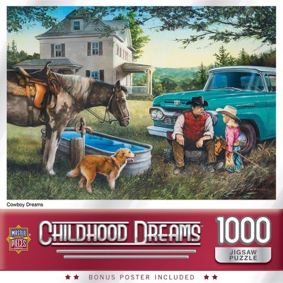 MasterPieces Childhood Dreams Cowboy Dreams - Father & Daughter 1000 Piece Jigsaw Puzzle by Dan Hatala