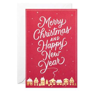 10ct Merry Christmas and Happy New Year Blank Christmas Cards
