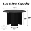 Wooakway 30"H Round Oak Wood Dining Table Kitchen Table Conference Table with Three Legs - 3 of 4