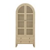 Dolonm Natural Wood 31.1 in. Tall Arched Pantry Cabinet, Storage Cabinet with Adjustable Shelves & Acrylic Doors - 2 of 4