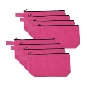 Unique Bargains Canvas Plain Zipper Toiletry Makeup Organizing Bags 8 Pcs - 1 of 4