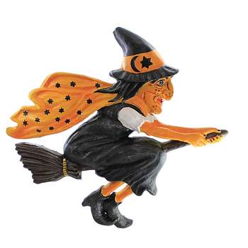 24.5 Inch Witch Wall Decoration Vintage-Style Broom Figurines