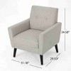 CAVINAS Faux Leather Accent Chair with Mid-Height Backrest and Birch Wood Legs,Upholstered Living Room Chairs,Reading Chairs for Living Room - 3 of 4