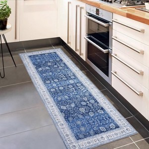 TackView Vintage Rug Thin Washable Rug Soft Distressed Floral Area Rug Oriental Rug with Non Slip Backing - 1 of 4