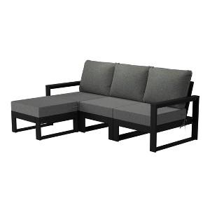 WestinTrends Montara Outdoor 4-Piece HDPE L-Shaped Modular Patio Sofa Furniture Set - 1 of 4