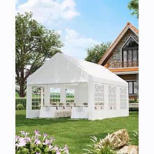 Heavy Duty Party Tent - Commercial Canopy with Removable Sidewalls & Church Windows, for Weddings, Banquets & BBQ Events - 1 of 4