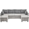 NicBex Modern 111.8" Pull Out Sofa Bed Chenille Convertible Sleeper Sofa with Hidden Storage for Living Room - 4 of 4