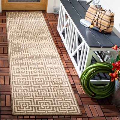 Beige and Cream Synthetic Non-Slip Area Rug 2' 2" x 6'