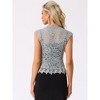 INSPIRE CHIC Women's Wedding Cap Sleeve Formal Sheer Floral Lace Shrug - 3 of 4