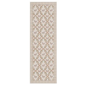 Washable Modern Butterfly Floral Rug Non Slip Low Pile Rug Soft Throw Floor Cover Foldable Indoor Carpet for Living Room Bedroom - 1 of 4