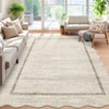 Scalloped Washable Bordered Living Room Bedroom Rug, Ultra Thin Non Slip Indoor Farmhouse Carpet for Dining Room - 3 of 4