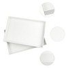 Unique Bargains Stackable PU Leather White Jewelry Organizer Trays with Removable Dividers Set of 2 - 3 of 4