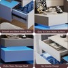 CIPACHO Set of 2 Minimalist Wall-Mounted Black Nightstands - 2 Drawers with LED Strip, 3-Section Slides & Anti-Shaking Hardware - 2 of 4