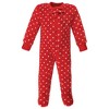 Hudson Baby Infant Girls Plush Sleep and Play, Poinsettia - 4 of 4