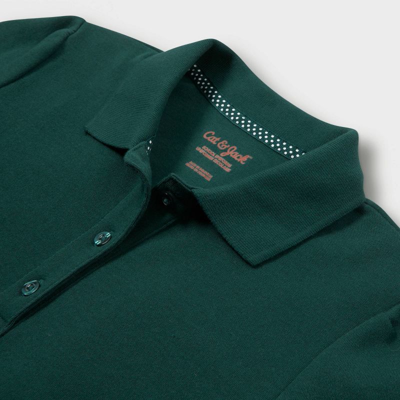 Girls' Short Sleeve Interlock Uniform Polo Shirt - Cat & Jack™, 4 of 7