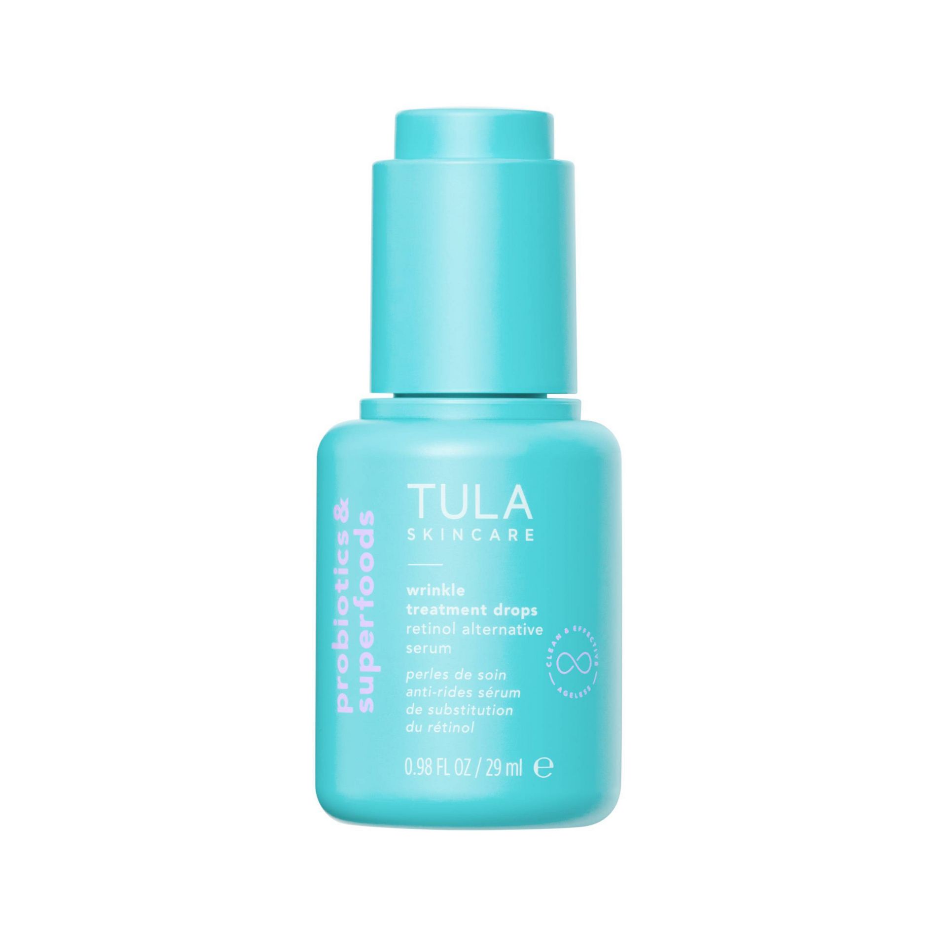 TULA SKINCARE Wrinkle Treatment Drops Retinol Alternative Serum - 0.98 fl oz - Ulta Beauty: Contains Probiotics, For Combination Skin, Unscented