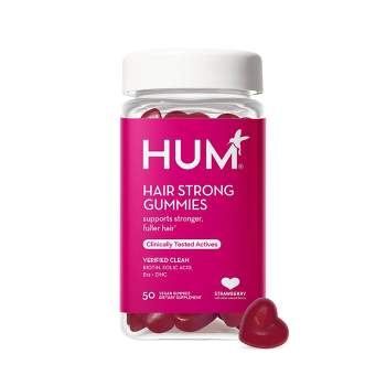 HUM Nutrition Clinically Tested for Growth, Fuller Hair - PABA, Fo-Ti, Zinc, Biotin and Folate Hair Strong Vegan Gummies - 50 ct