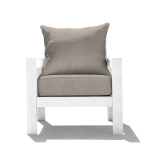 Honeycomb Outdoor Edisto Seat - White Aluminum Chair: Weather Resistant Modular Patio Lounge Furniture - 1 of 4