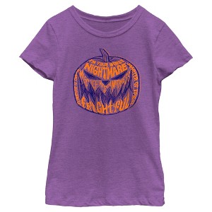 Girl's The Nightmare Before Christmas Pumpkin King Script T-Shirt - 1 of 4