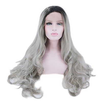 Unique Bargains Women Long Body Wave Lace Front Wigs 24" 1PC
