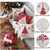 GustoWave 4 Pieces Christmas Pillow Covers, Cushion Covers for Sofa Couch, Red - 4 of 4