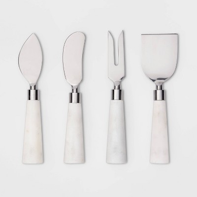 Set of 4 Cheese Knives Marble White - Threshold™