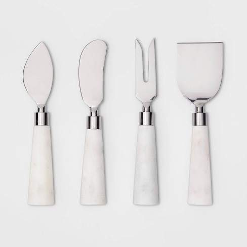 White Marble Cheese Knives - Set of 4