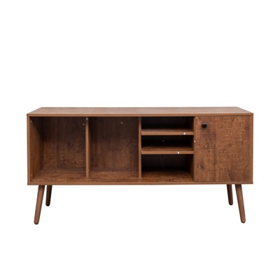 FONTOI Modern TV Stand for Televisions up to 5" with 3 Shelves Cabinet, Entertainment Center for Living Room, Walnut Brown, 14.17"*26.38"*53.15"