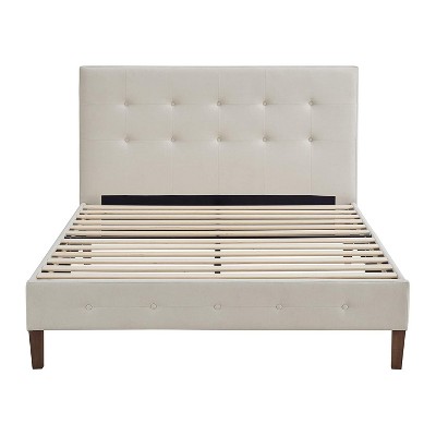 King Headboard and Wood Frame with Wood Slat Support Classic Brands DeCoro Seattle Modern Tufted Upholstered Platform Bed Peyton Steel