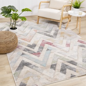Rug Branch Chevron Geometric Distressed Indoor Area Rug - 1 of 4