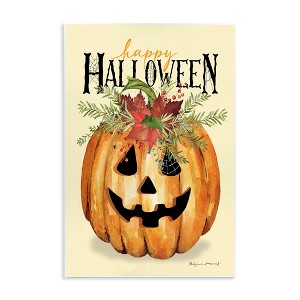 Stupell Industries Happy Halloween Jack-o-Lantern Wall Plaque Art - 1 of 4