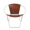 Set of 2 Metal and Leather Chairs Gold - Olivia & May: Contemporary Accent Seating for Living Room - image 4 of 4